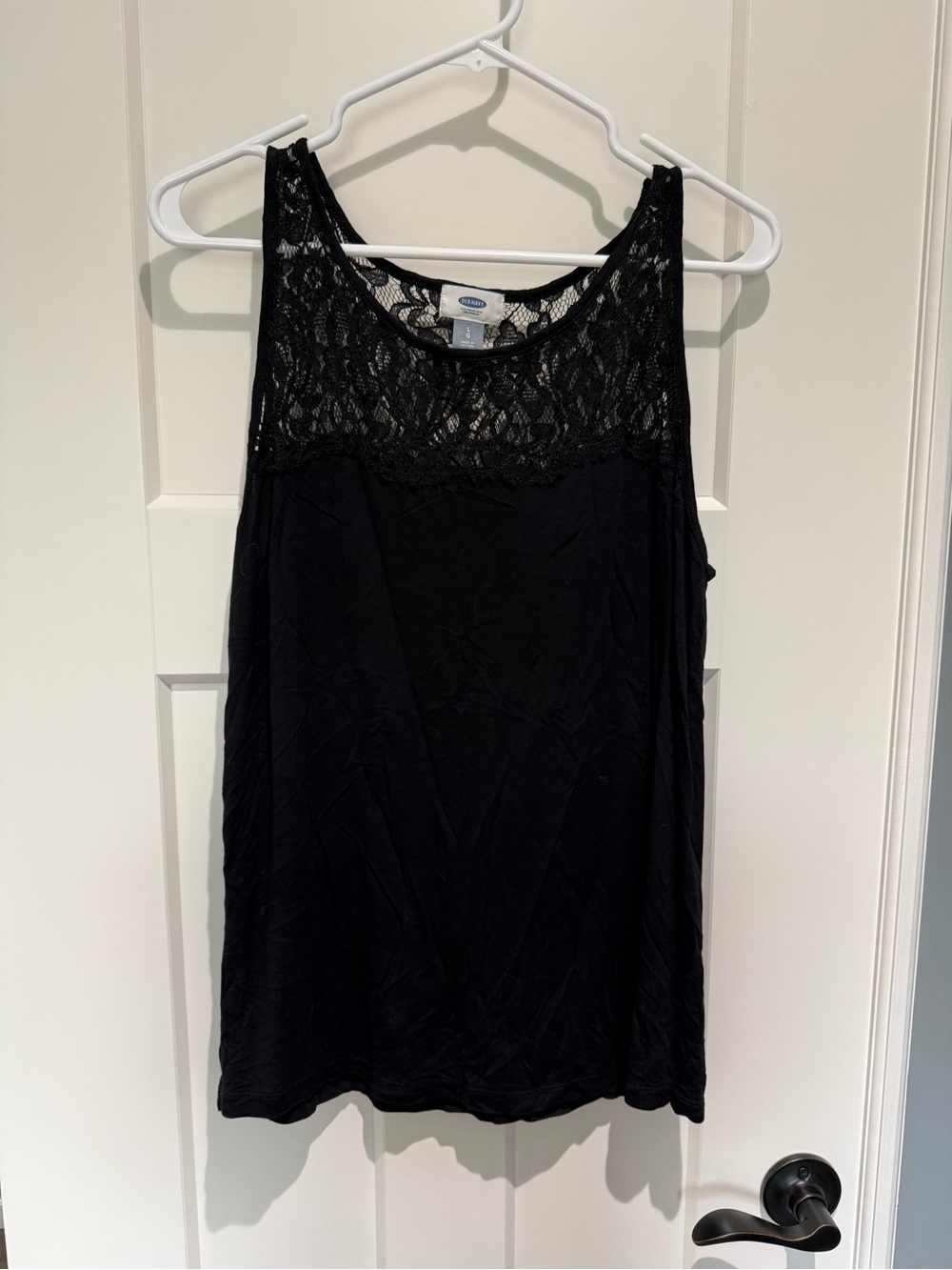 Old Navy black lace tank size large